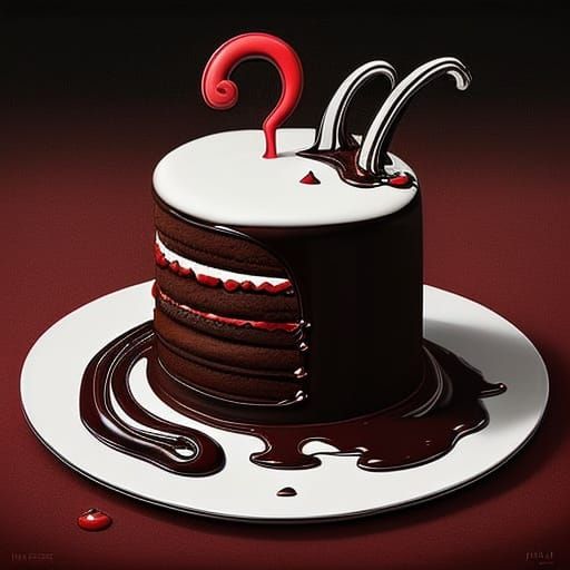 A decadent dark chocolate birthday cake. <lora:Dark Chocolat...