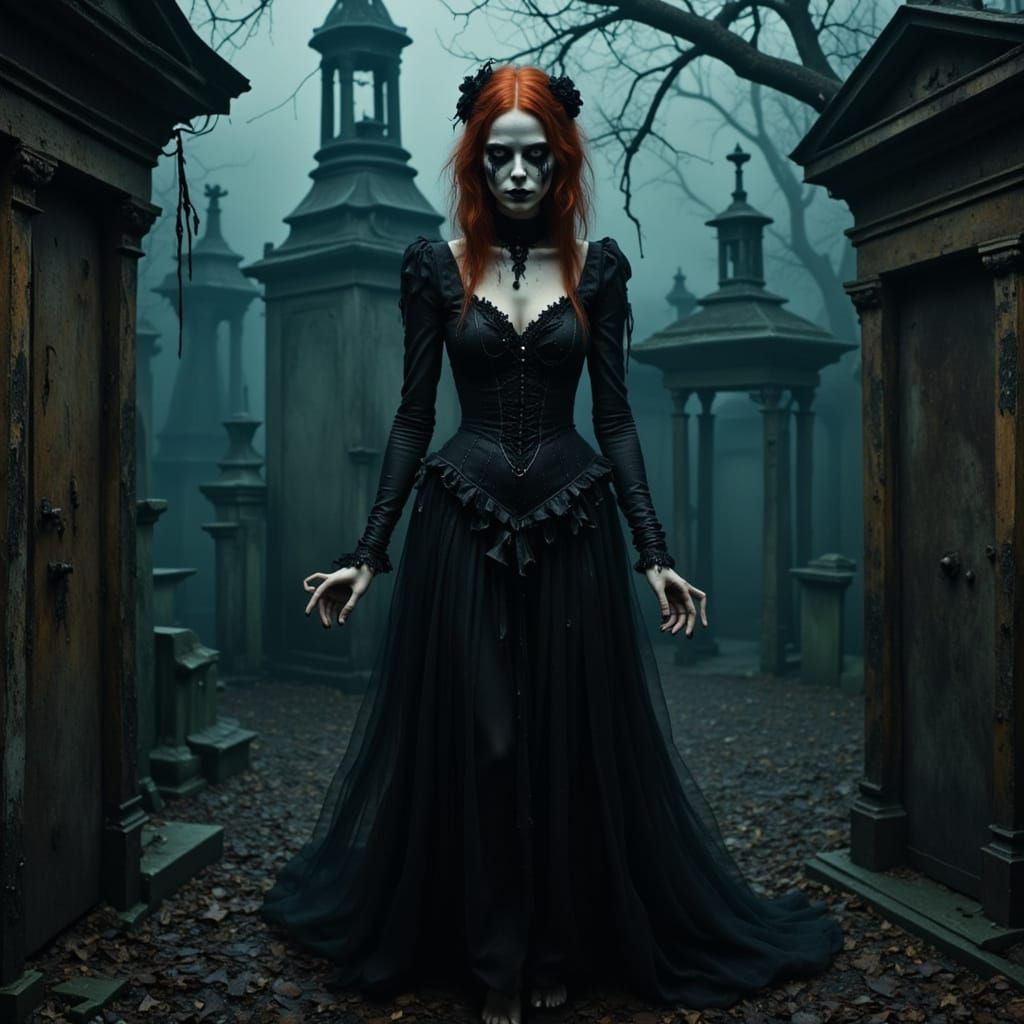 Faerie Witch Summons Spirits in Cemetery