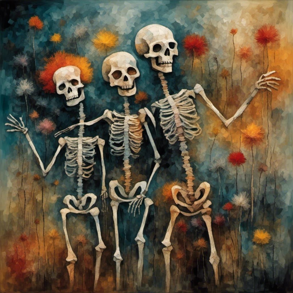 Dancing Skeletons Inspired by Paul Klee