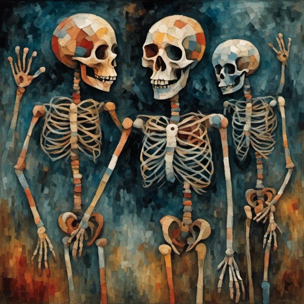 Dancing Skeletons in the Style of Paul Klee