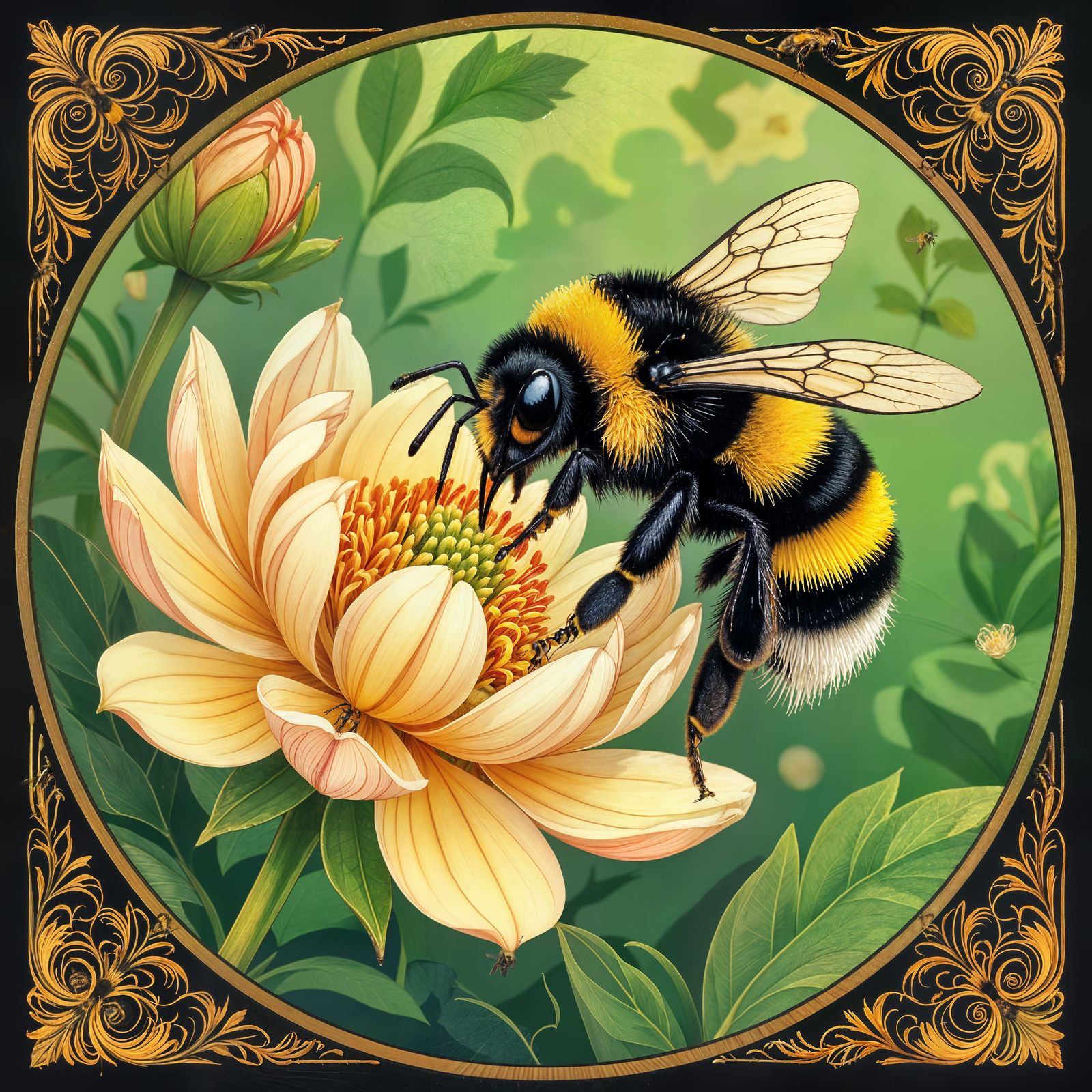 Bumble Bee on Exotic Flower