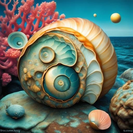 Surreal Macro Photo of Heart Shell on Shoreline