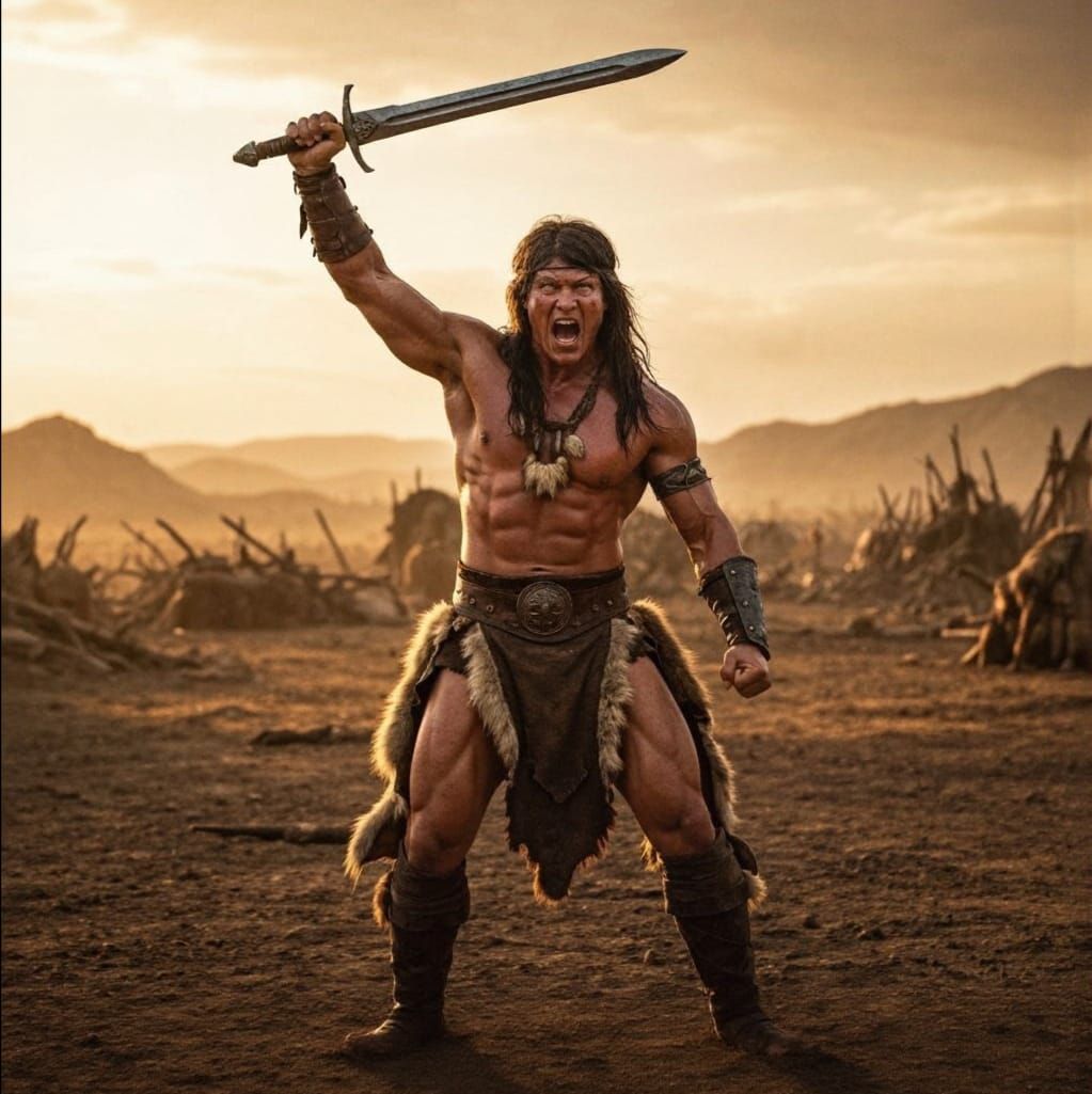 Funny 3D Cartoon Caricature of Conan the Barbarian