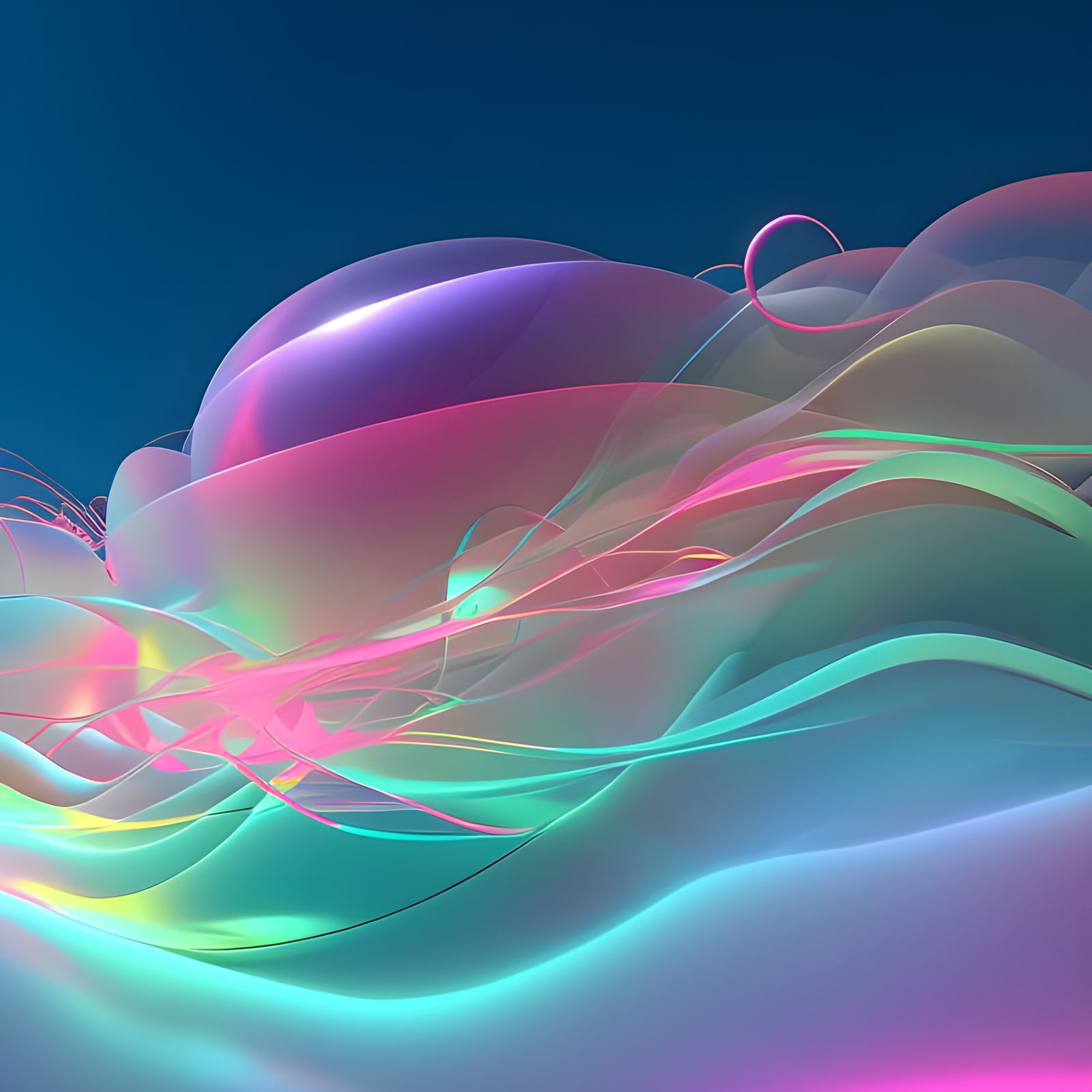 Opalescent Abstract Graffiti in Biopunk Style