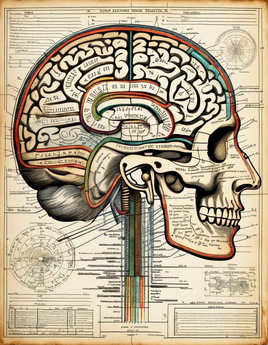 Victorian Brain Schematic With Annotations