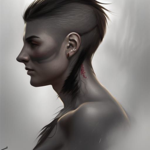 Barbarian Portrait with Scar, Digital Art