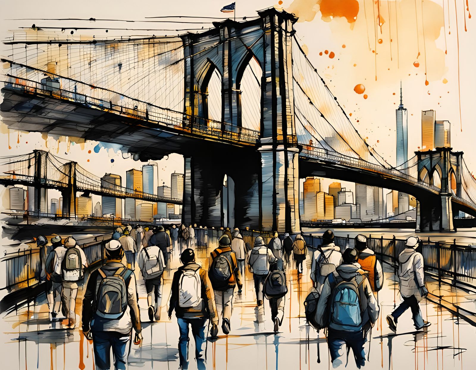 Afternoon Walk on the Brooklyn Bridge