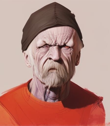 mysterious old man, bald, dark fantasy concept art, color portrait, a masterpiece, 8k resolution, by Greg Rutkowski, dyn...