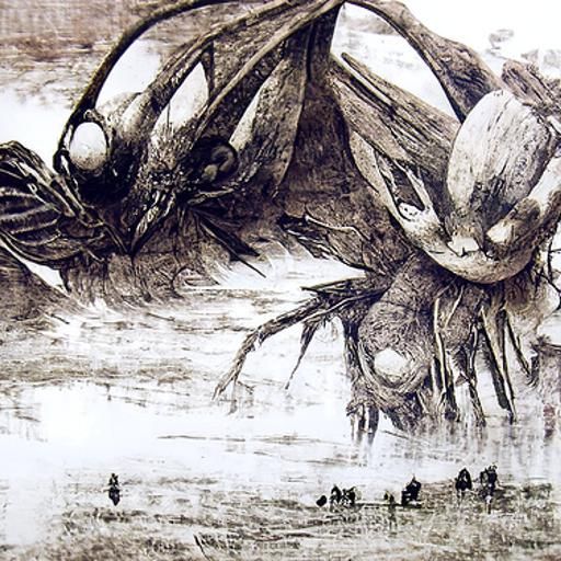 Woodcut in Vintage Anime Style