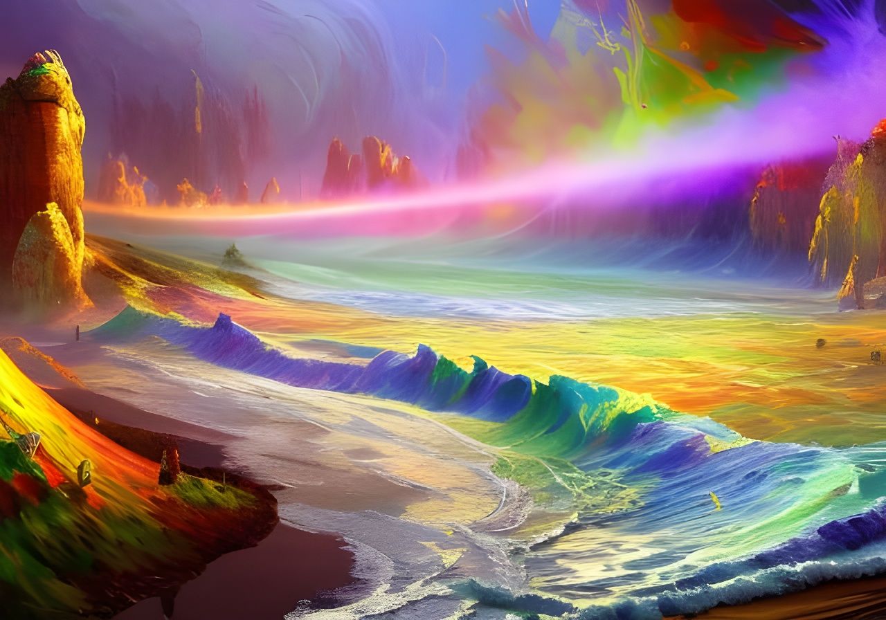 Ethereal Waves: Neo-Impressionist Oil Painting