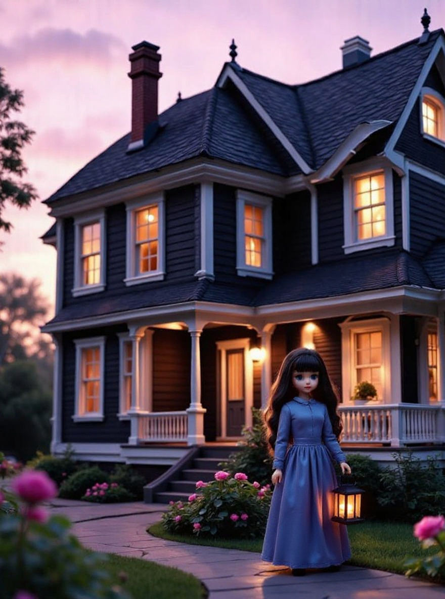 Photorealistic Dollhouse Portrait with Licca Chan Doll