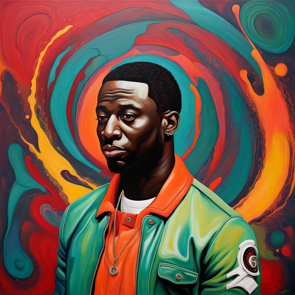 Abstract Portrait in Complementary Colors