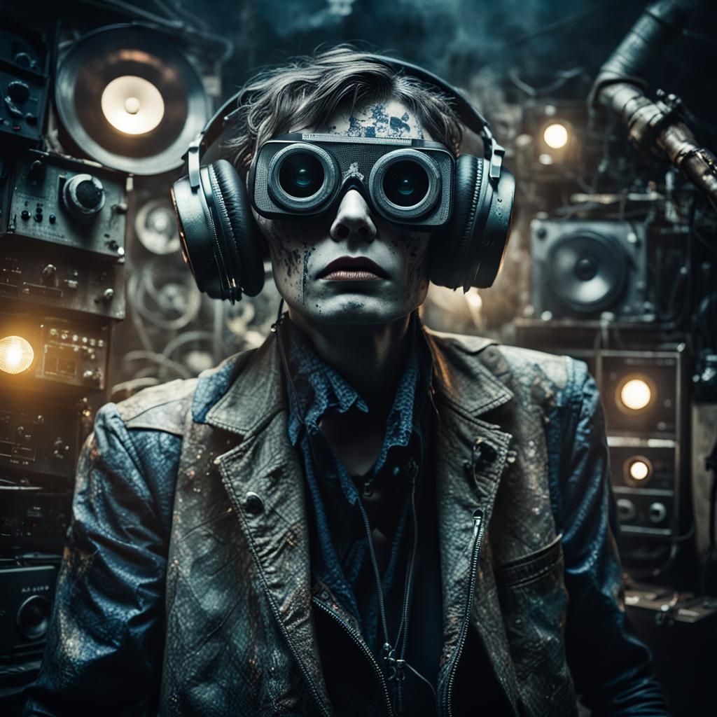 Cyberpunk Model in Haunted House Portrait