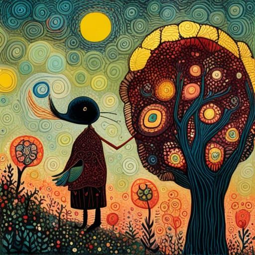 Abstract Landscape with Whimsical Shapes