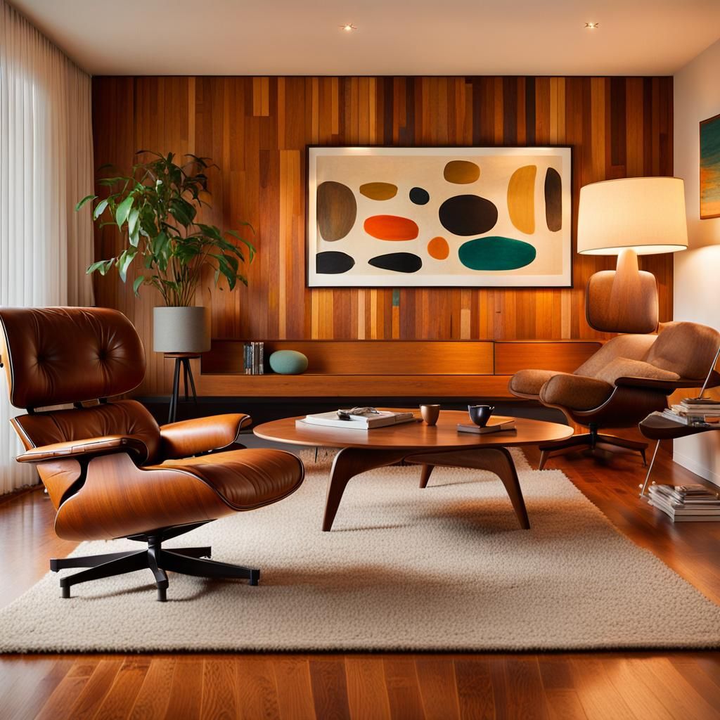 Mid-Century Modern Living Room with Iconic Furniture