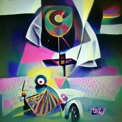 Psychedelic Holographic Geometric Art in Kandinsky Style