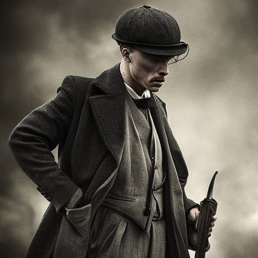 Epic Peaky Blinders in Charcoal Drawing Style