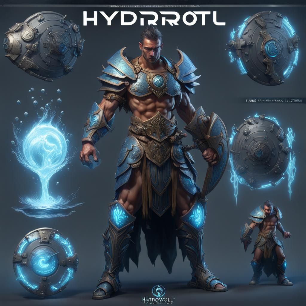 HydroVolt: Water Warrior with Blue Energy Powers