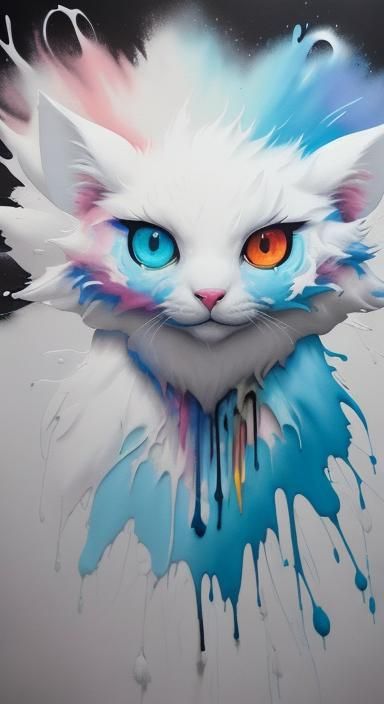 Animals Evolving into Cloud: Graffiti Splash Art