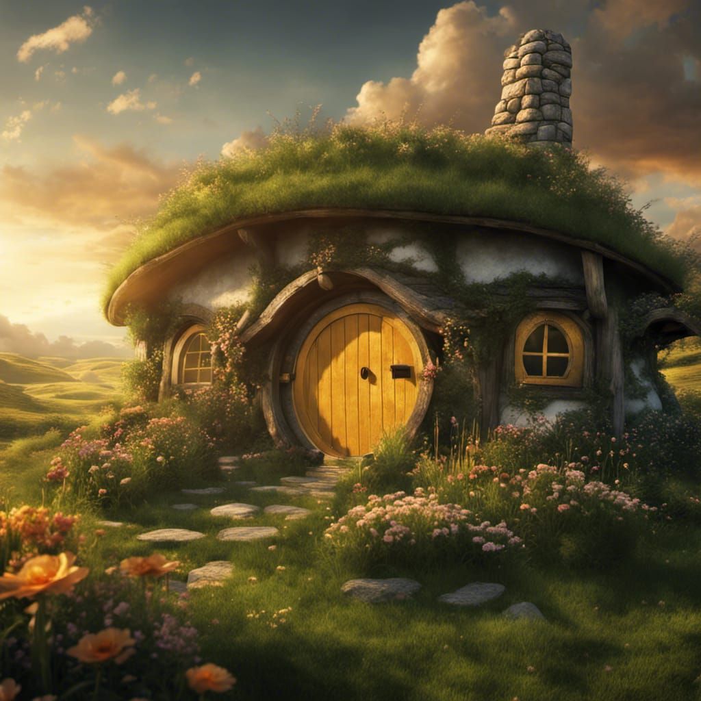 Hobbit Home at Dusk