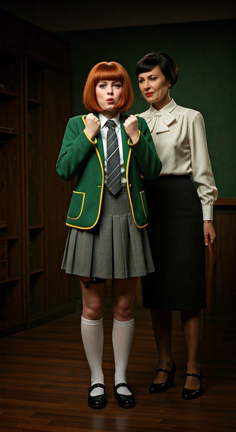 Retro 1960s School Headmistress Study: A Giallo-Inspired Sti...