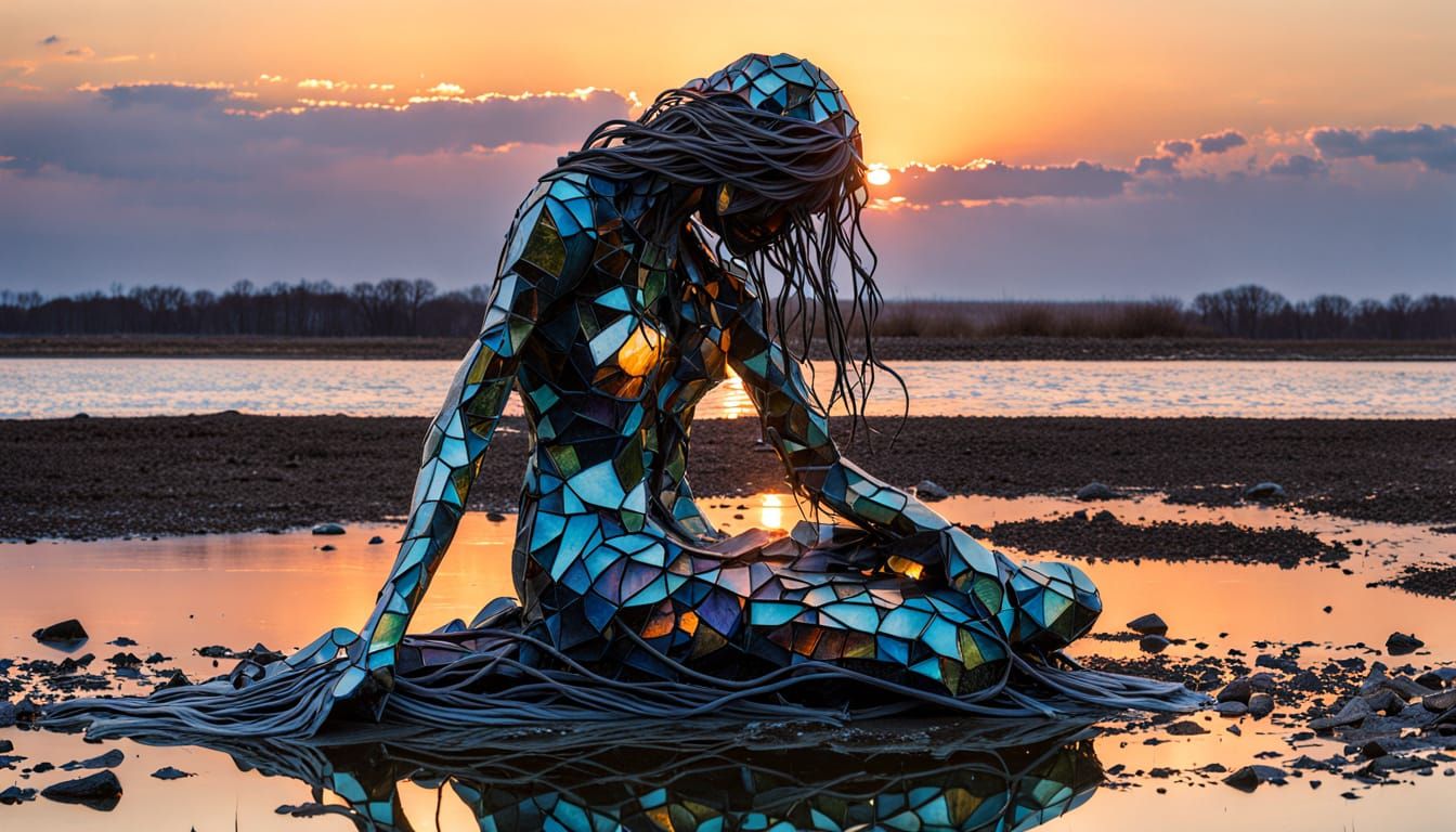 Surreal Bio Art Sculpture Embracing Change and Authenticity