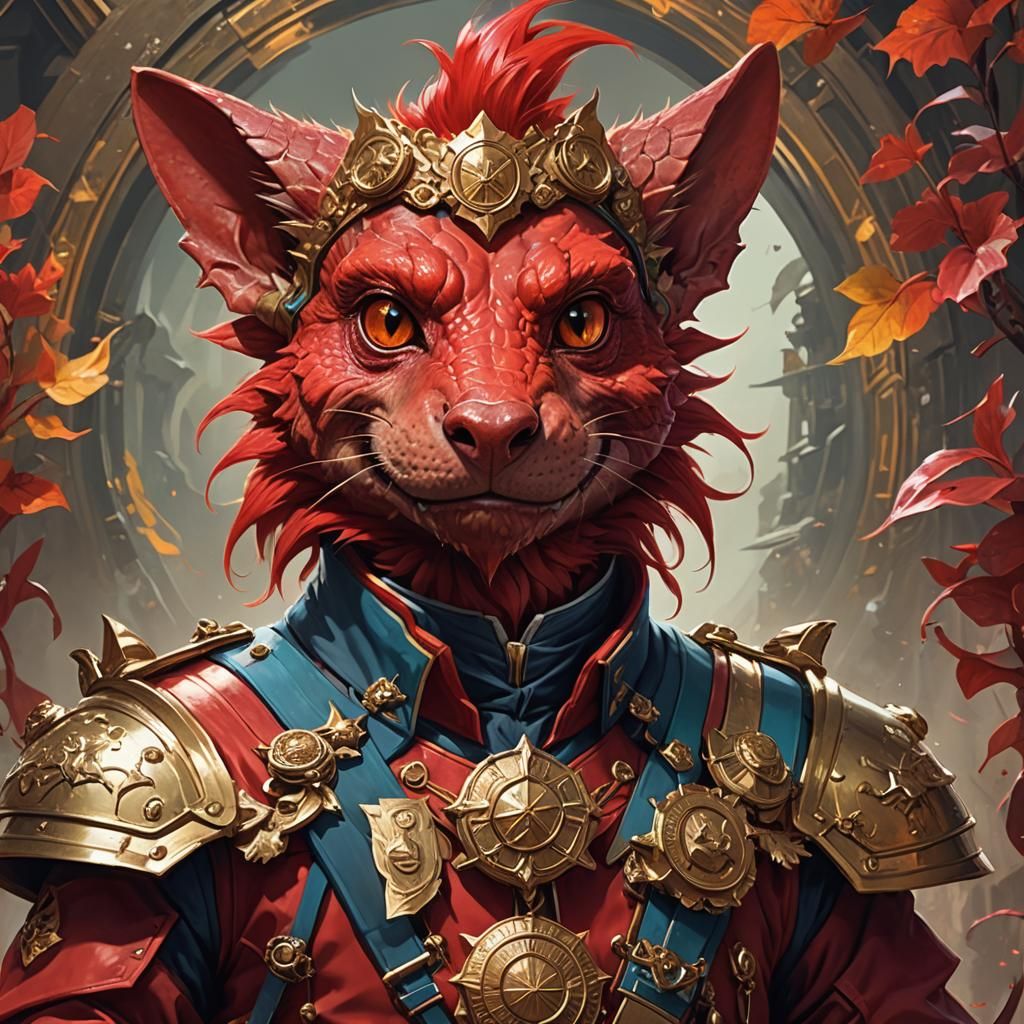 Kobold General: Fantasy Portrait in Detailed Digital Art
