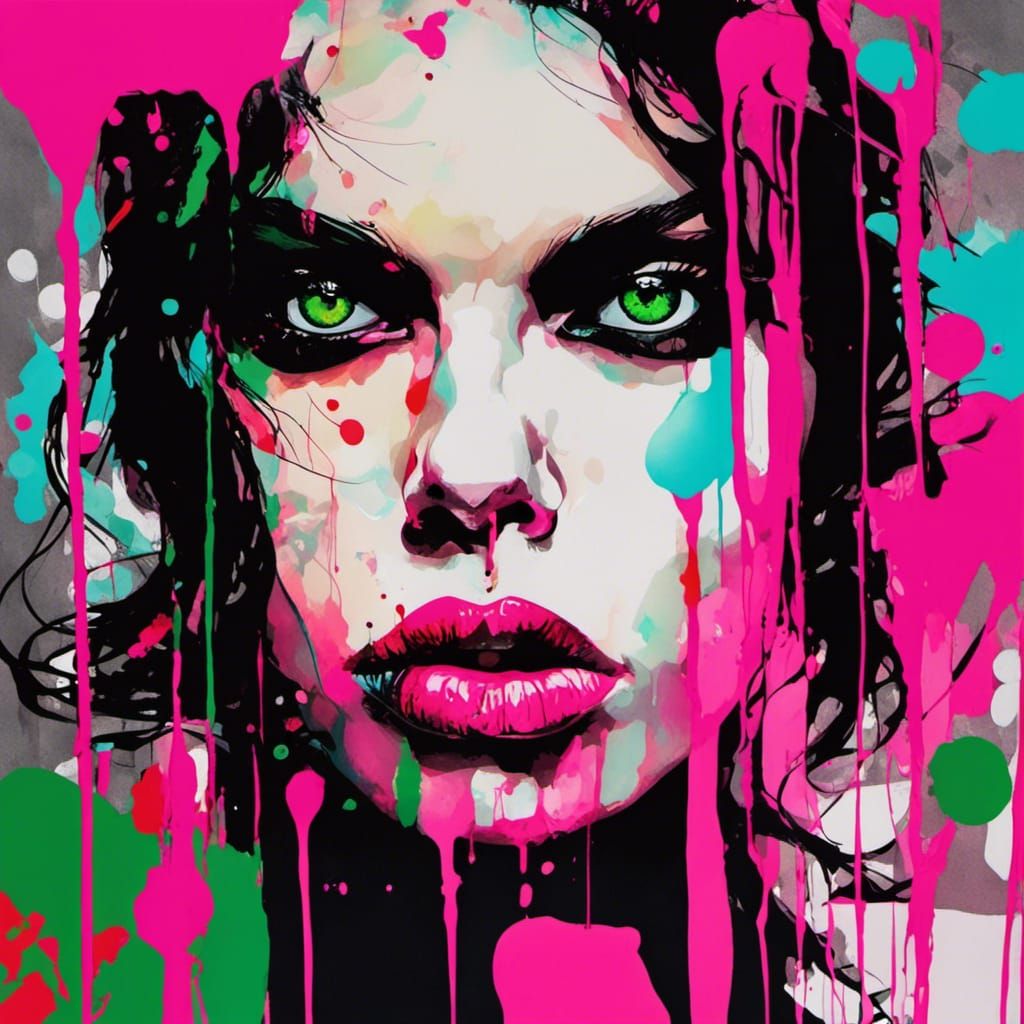 Pop Art Portrait with Pouty Lips