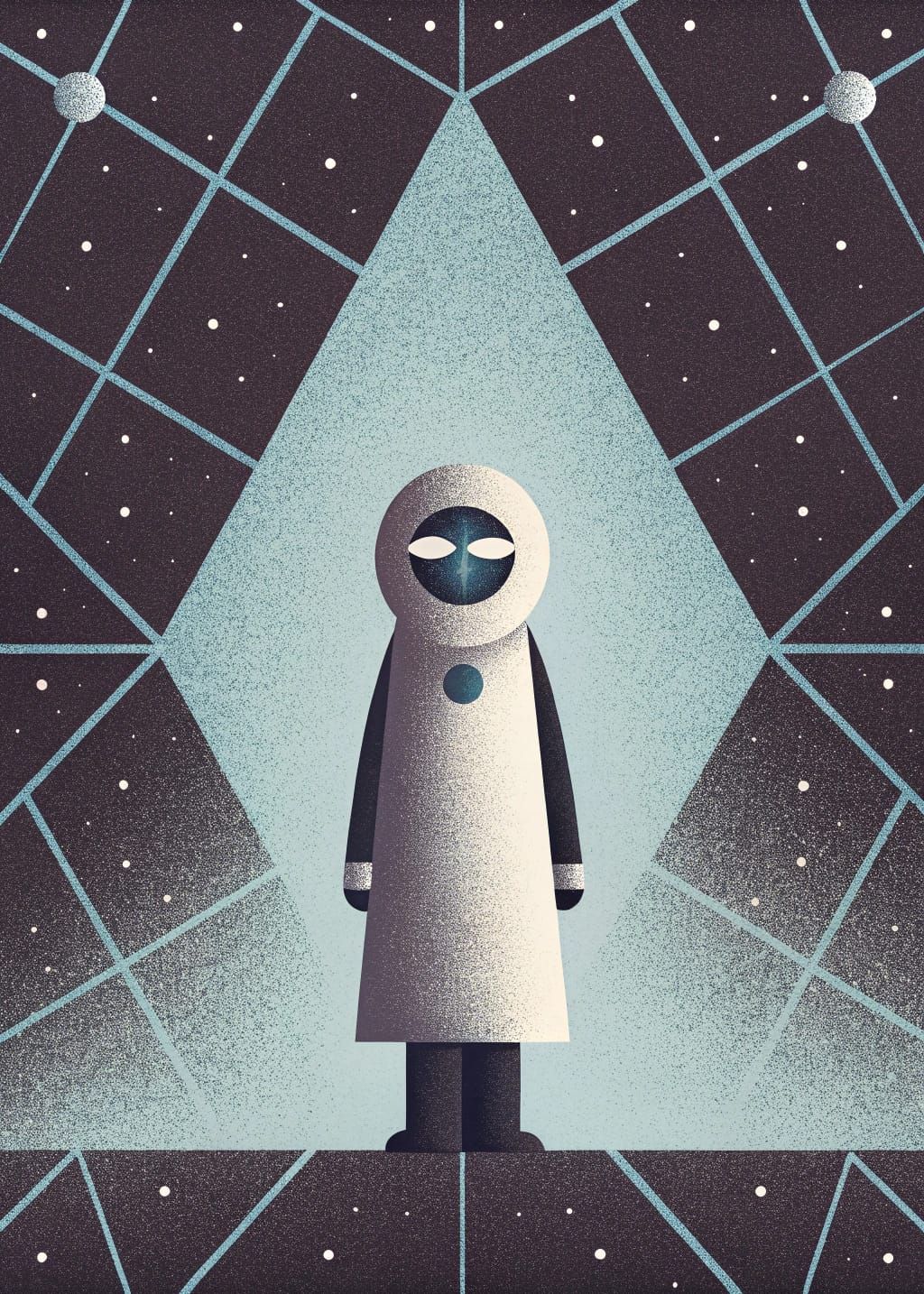 Sci-Fi Felted Gadolinium in Gilt Galaxial Sci-Fi Kirigami