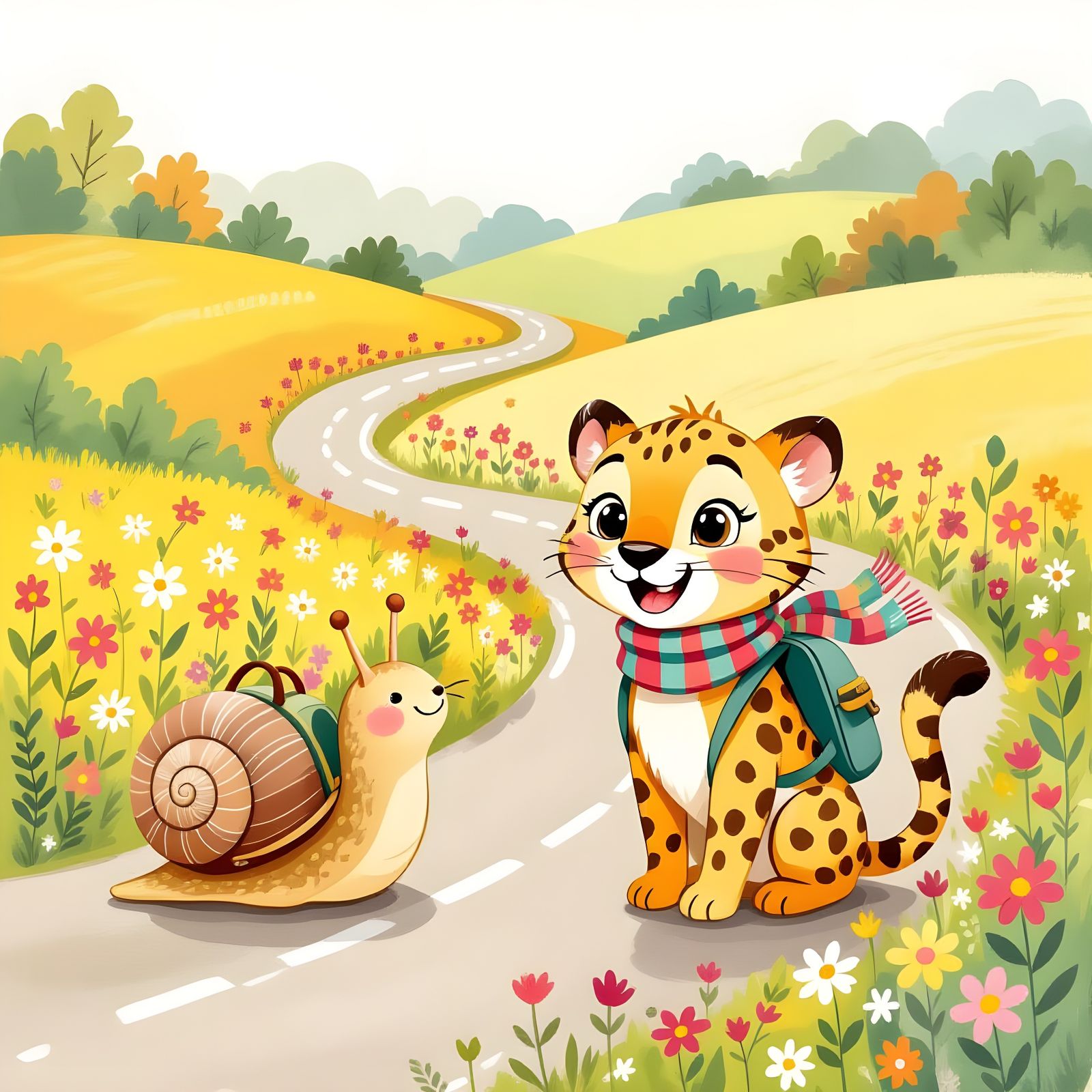 Snail and Cheetah Embark on a Journey Together