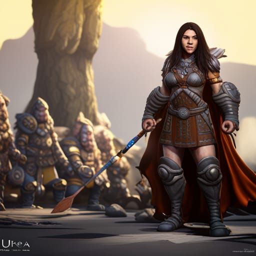Detailed Matte Painting of a Dwarven Warrior