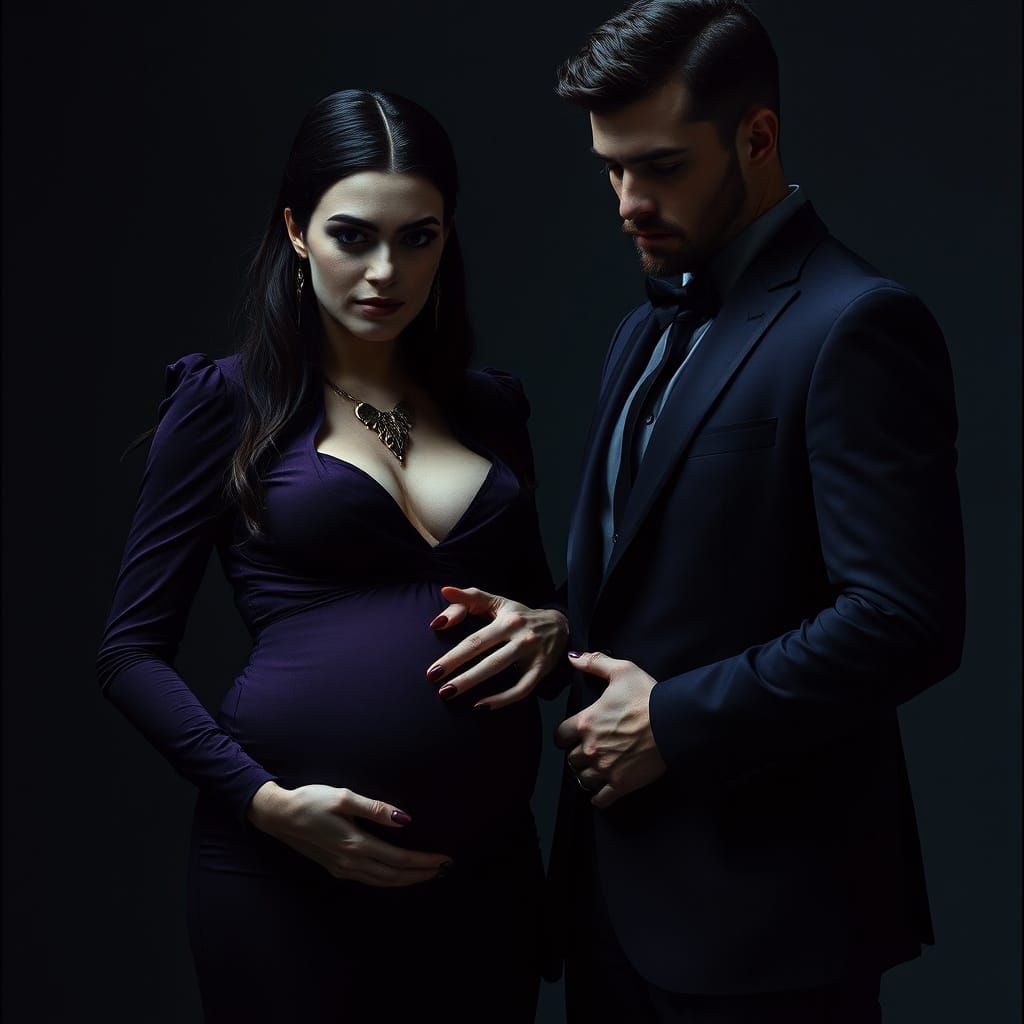 Serpentine Goddess with Husband in Cinematic Lighting