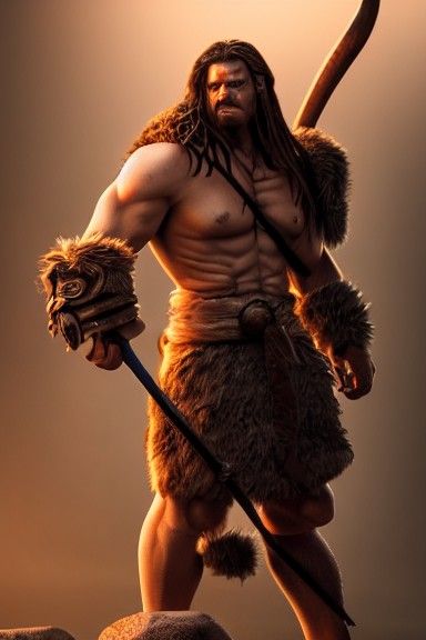 Detailed Dark Fantasy Barbarian Character Design