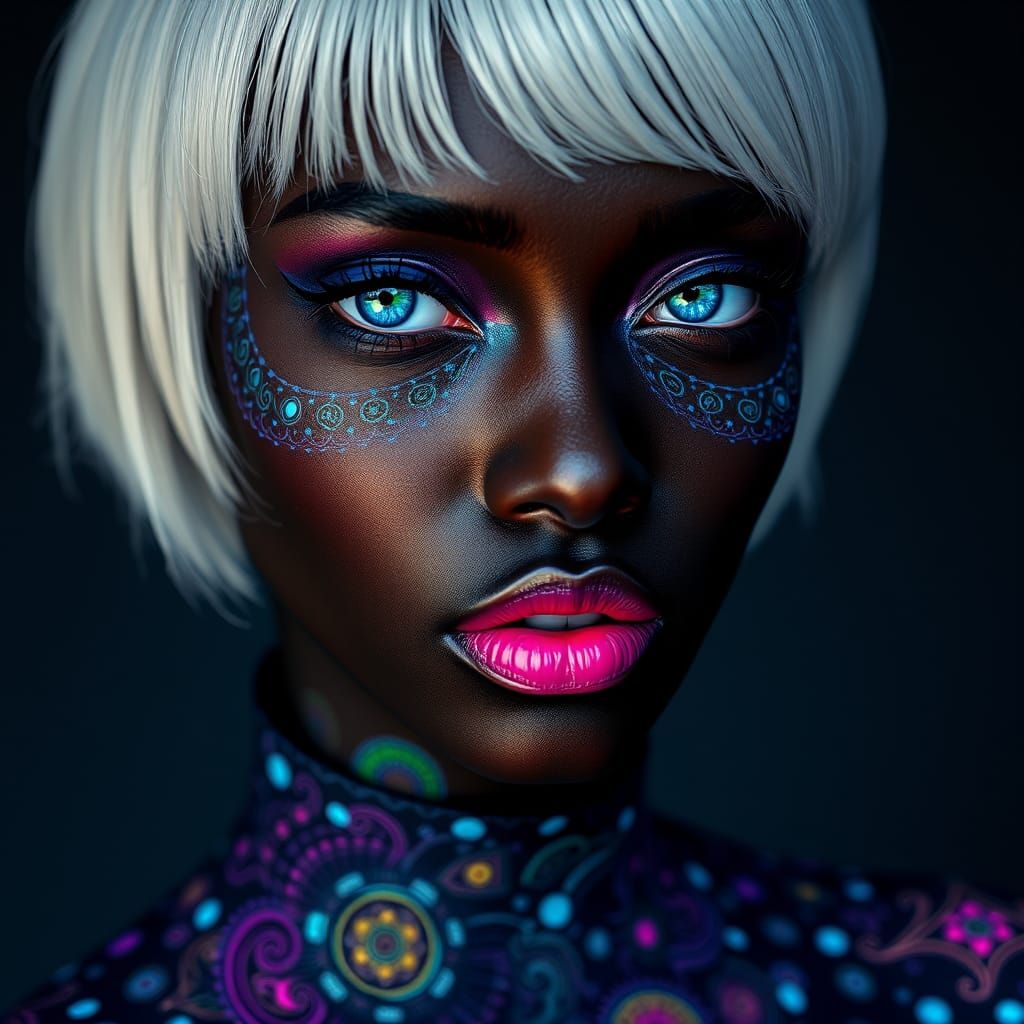 Beautiful with crazy makeup