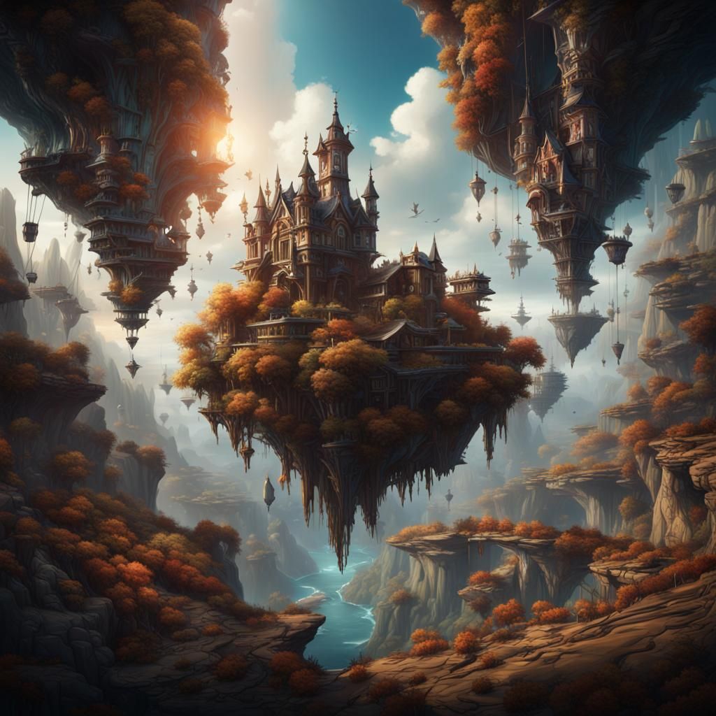 Upside Down City: Detailed Matte Painting