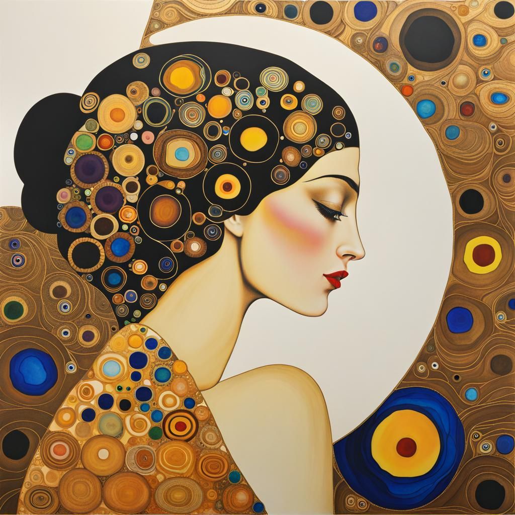 Organic Neurographic Art in Gustav Klimt Style