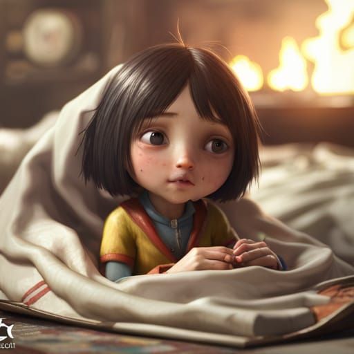 Alita Sleeping Peacefully: Hyperrealistic Digital Art