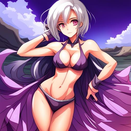 Anime Style Woman with Amethyst Eyes