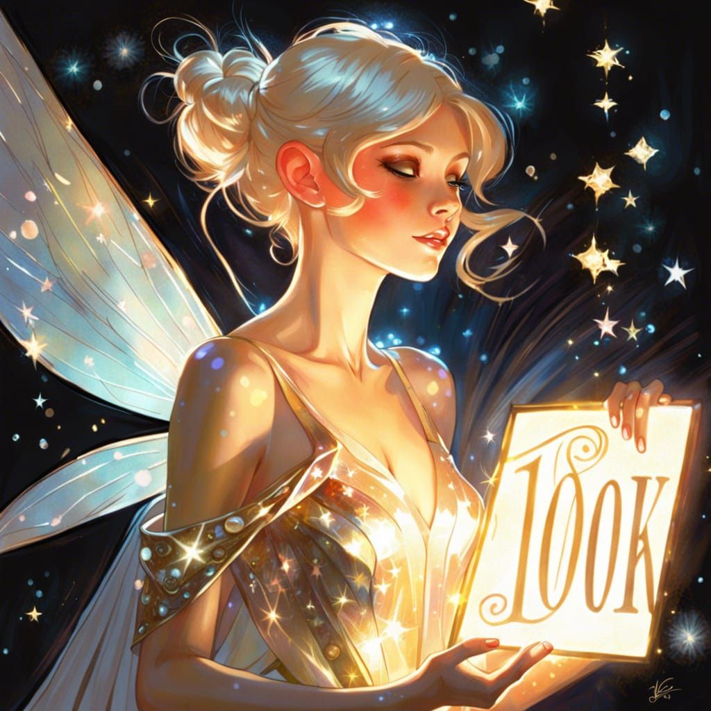 Enchanted Fairy Thank You Sign in Illustrative Style