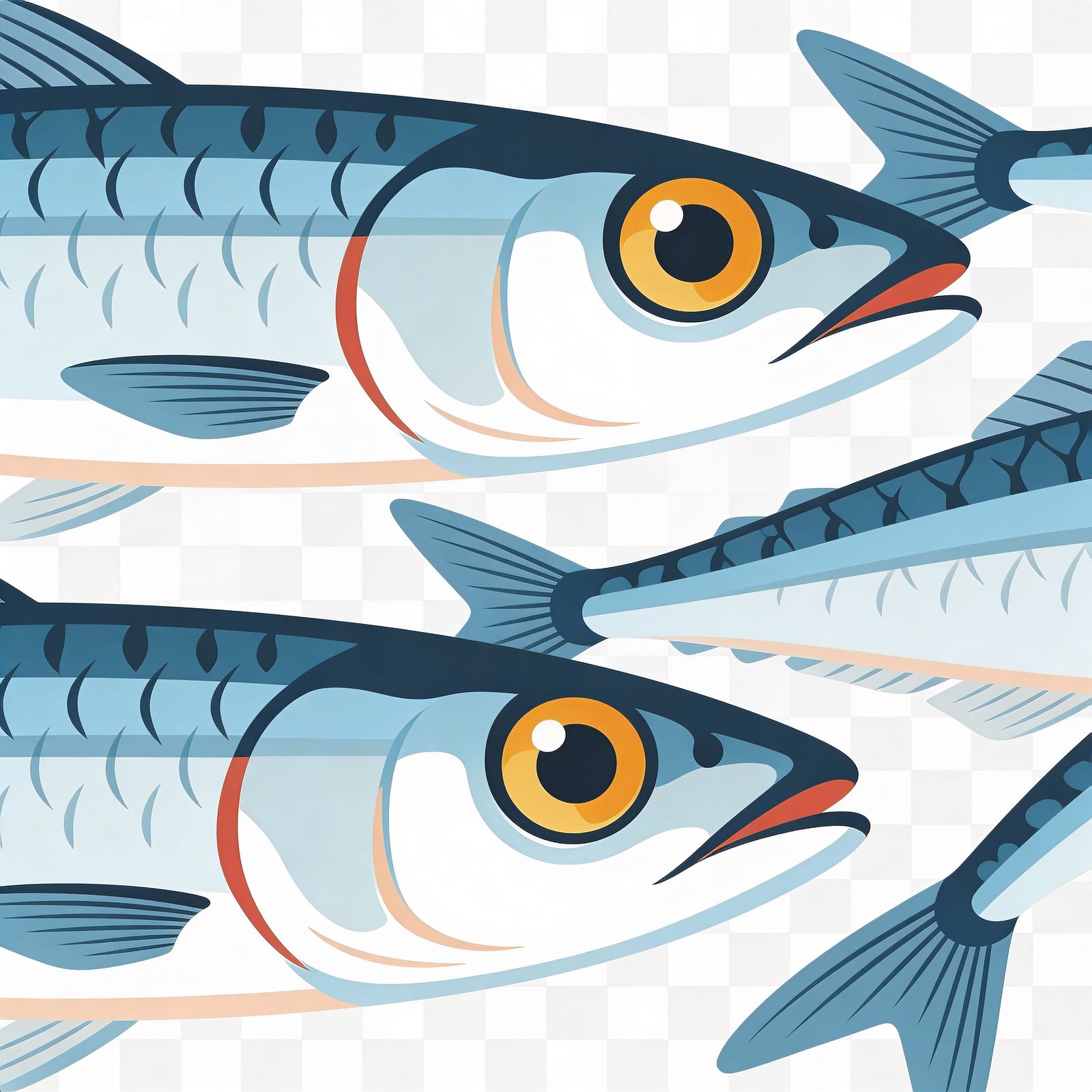 Flat Design Anchovy Illustration in Bold Vector Style