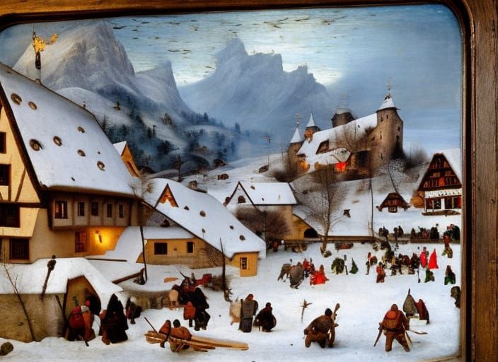 Winter Fair in Warhammer World: Northern Renaissance Oil Pai...