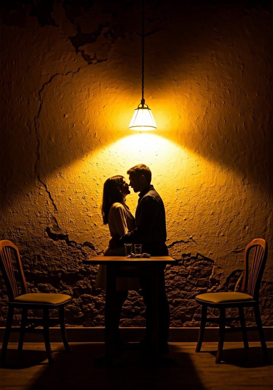 Intimate Couple Silhouettes in Warm, Golden Light