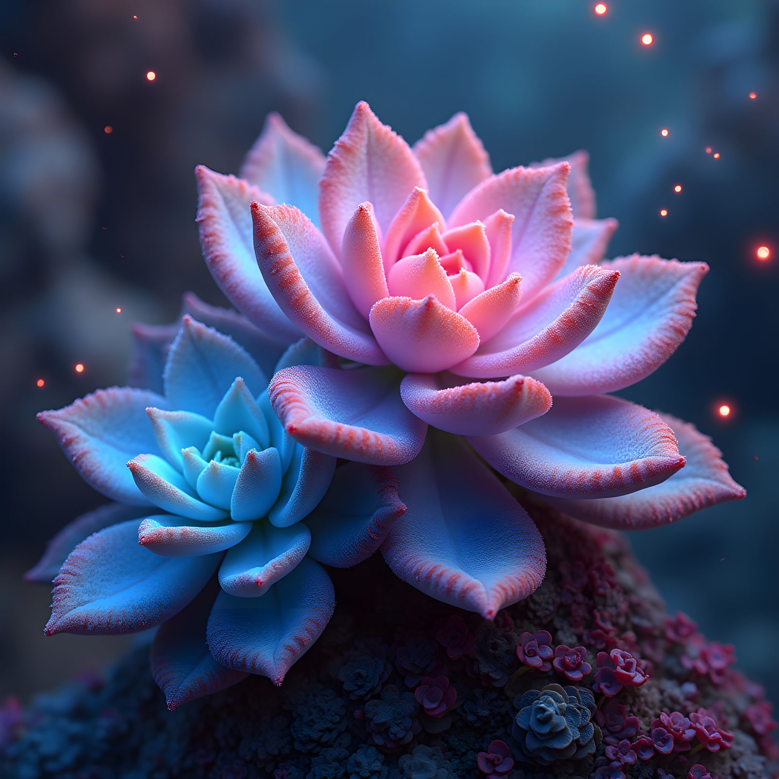 Echeveria Neon Breaker and Holy Gate Matte Painting