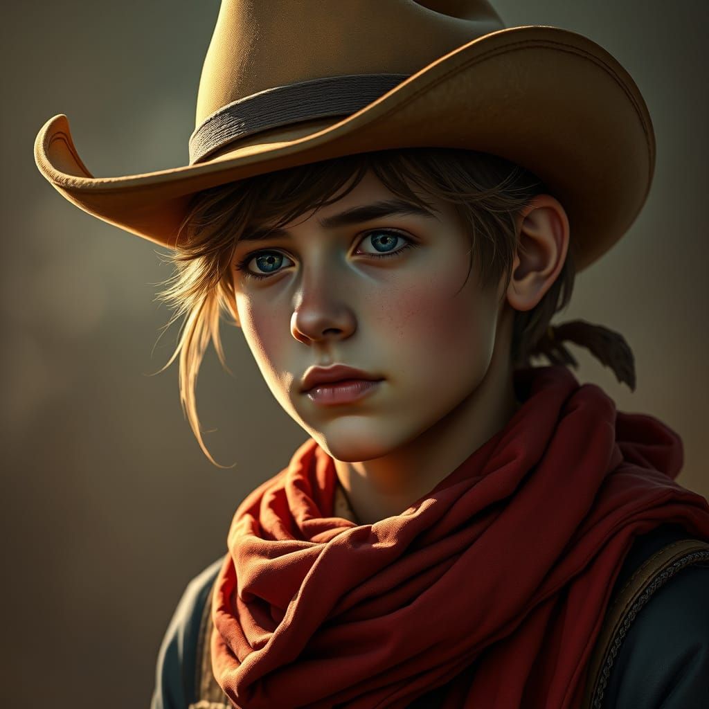 Cowboy Portrait in Digital Comic Book Art Style