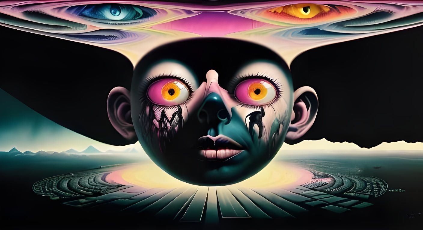 Surreal Pink Floyd Concept Art in Vibrant Colors