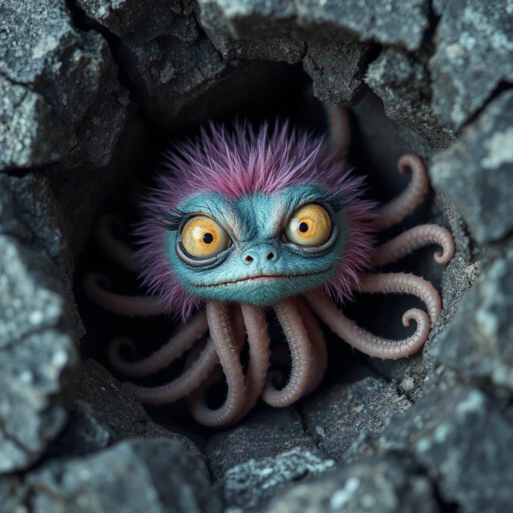Creepy Cute Furry Creature with Tentacles