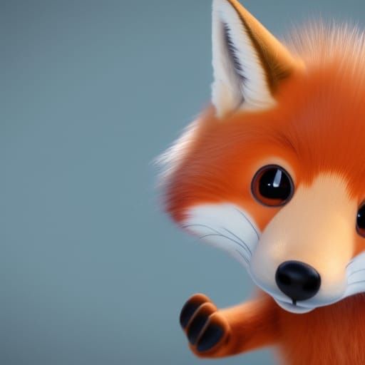 Adorable Fox in 3D Digital Art Style