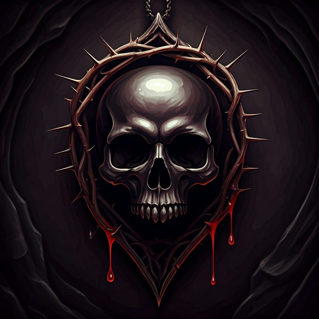 Lolth's Obsidian Spider Skull: Dark Fantasy Emblem