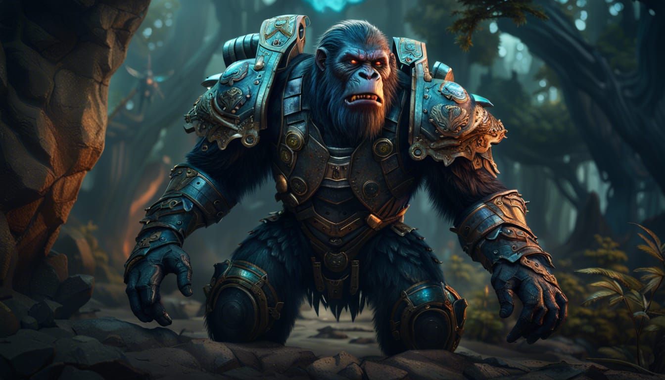 Armored Apes in Mobile Infantry: Detailed Matte Painting