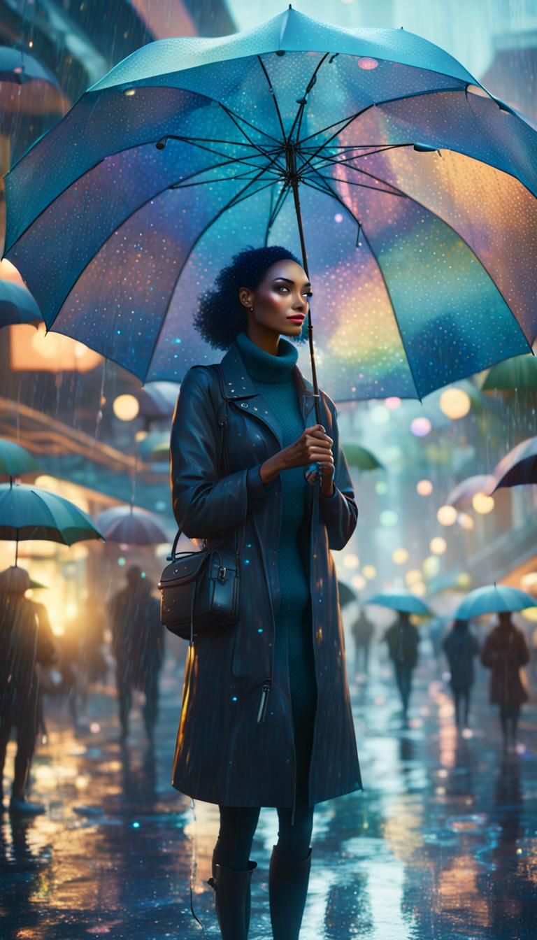 Iridescent Rain: Unreal Engine Digital Art